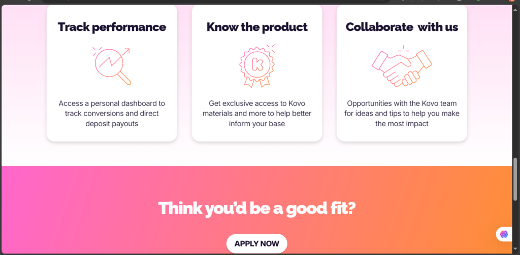 Key Features of the Kovo Affiliate Program